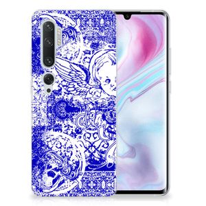 Silicone Back Case Xiaomi Mi Note 10 Pro Angel Skull Blauw