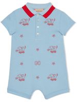 Gucci Kids barboteuse à broderies - Bleu