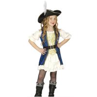 Fiestas Guirca Carnaval verkleed Kapiteinspak piraat - voor meisjes - kinderen - jurk/hoed