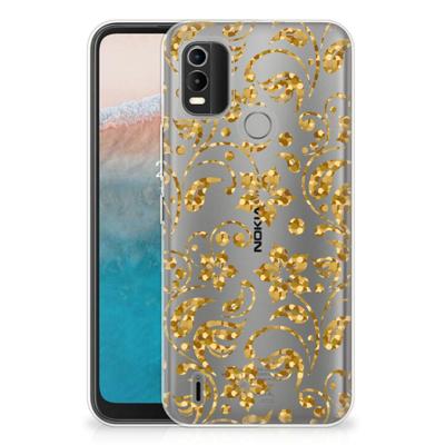 Nokia C21 Plus | TPU Case | Gouden Bloemen Nokia C21 Plus | TPU Case | Gouden Bloemen