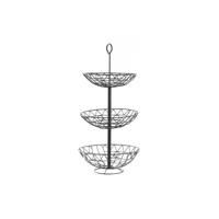 Fruitschaal DKD Home Decor Zwart Metaal Geometrisch 28 x 28 x 58 cm