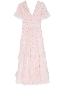 Needle & Thread robe Spiral à sequins - Rose