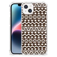 Apple iPhone 14 Plus Doorzichtige Silicone Hoesje Aztec Brown