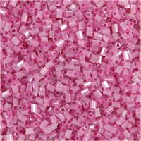 Creativ Company Rocailles 2-cut, d 1,7 mm, afm 15/0, gatgrootte 0,5 mm, roze, 500 gr/ 1 zak
