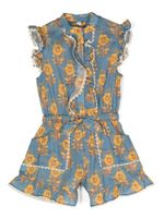 ZIMMERMANN Kids combishort Junie en chambray - Bleu - thumbnail