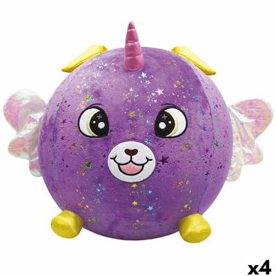Knuffel Eolo Paars Pluche Plastic 45 x 45 x 45 cm Opblaasbaar (4 Stuks)