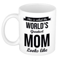 Worlds Greatest Mom cadeau koffiemok / theebeker 300 ml - thumbnail