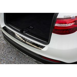 Zwart RVS Bumper beschermer passend voor Mercedes GLC 5-deurs 2015- 'RIbs' AV245115