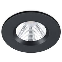 LED Spot - Inbouwspot - Trion Zagrona - 5W - Waterdicht IP65 - Dimbaar - Warm Wit 3000K - Mat Zwart - Aluminium - Rond - thumbnail