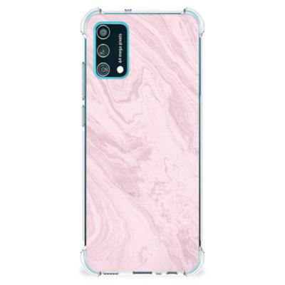 Samsung Galaxy M02s | A02s Anti-Shock Hoesje Marble Pink - Origineel Cadeau Vriendin