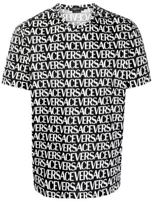 Versace t-shirt en coton à logo imprimé - Noir
