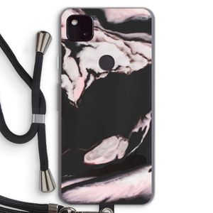 Roze stroom: Pixel 4a 5G Transparant Hoesje met koord