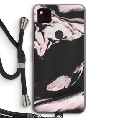 Roze stroom: Pixel 4a 5G Transparant Hoesje met koord