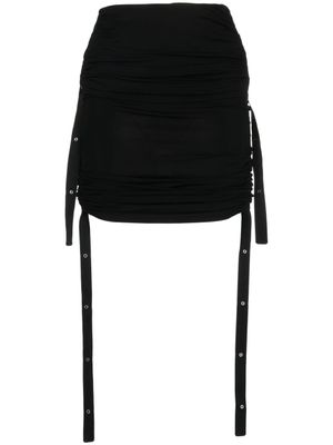 Dion Lee jupe Doric mi-longue à fronces - Noir