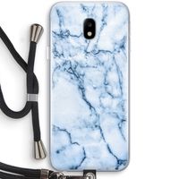 Blauw marmer: Samsung Galaxy J3 (2017) Transparant Hoesje met koord