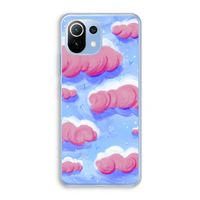 Roze wolken met vogels: Xiaomi Mi 11 Lite Transparant Hoesje