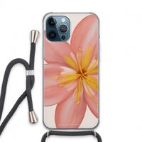 Pink Ellila Flower: iPhone 13 Pro Max Transparant Hoesje met koord