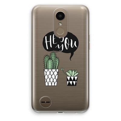 Hey you cactus: LG K10 (2017) Transparant Hoesje