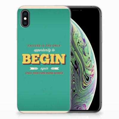 Apple iPhone Xs Max | Siliconen hoesje | met naam Quote Begin