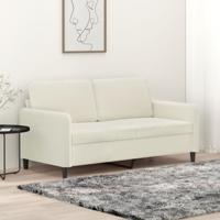 Tweezitsbank 140 cm fluweel crmekleurig