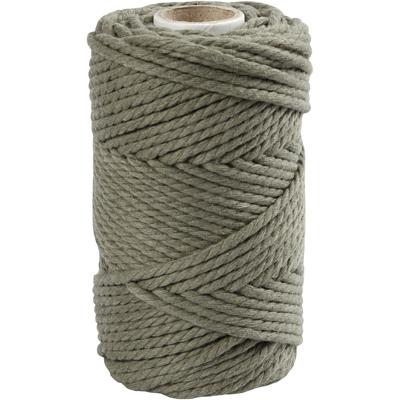 Creativ Company Macramé koord, l: 55 m, d 4 mm, mosgroen, 330 gr/ 1 rol