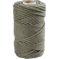 Creativ Company Macramé koord, l: 55 m, d 4 mm, mosgroen, 330 gr/ 1 rol