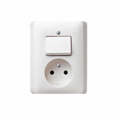 Gira stopcontact met schakelaar inbouw zuiverwit glanzend