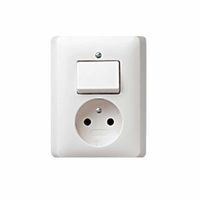 Gira stopcontact met schakelaar inbouw zuiverwit glanzend