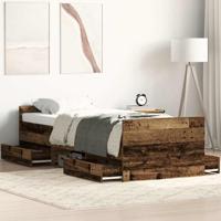 Bedframe zonder matras 100x200 cm bewerkt hout oud hout