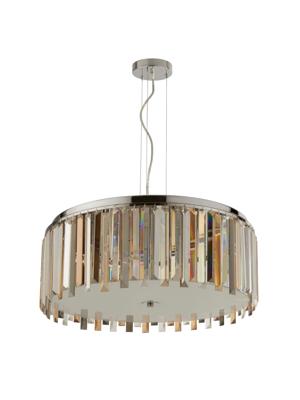 Hanglamp/Plafondlamp Clarissa 5Lt Chrome Metal & Mixed Glass