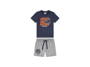 Jongens short en T-shirt (110/116, Marineblauw)