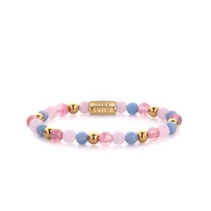 Rebel and Rose RR-60055-G Rekarmband Beads Pink Summer Vibes paars-roze-goudkleurig 6 mm XS 15 cm