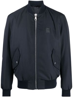 Balmain veste bomber à applique logo - Bleu
