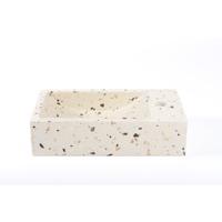 Saniclass fontein - 40x22x10cm - rechthoek - kraangat rechts - terrazzo - mat beige 220x400x100 Small L/R Terrazzo