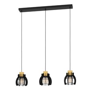Eglo 3-lichts hanglampStillington 1 zwart met hout - 43925