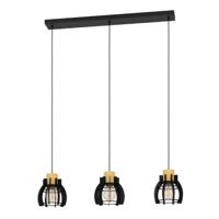 Eglo 3-lichts hanglampStillington 1 zwart met hout - 43925