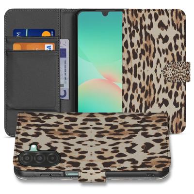 Samsung Galaxy A17 Boekhoesje Met Pasjes Leopard Magnetisch
