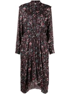 MARANT ÉTOILE robe Okleya mi-longue à fleurs - Noir