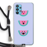 Smiley watermeloen: Samsung Galaxy A32 4G Transparant Hoesje met koord