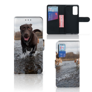 Huawei P40 Telefoonhoesje met Pasjes Honden Labrador