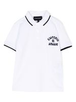 Emporio Armani Kids polo à logo brodé - Blanc