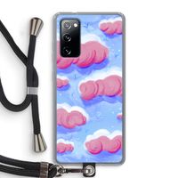 Roze wolken met vogels: Samsung Galaxy S20 FE / S20 FE 5G Transparant Hoesje met koord