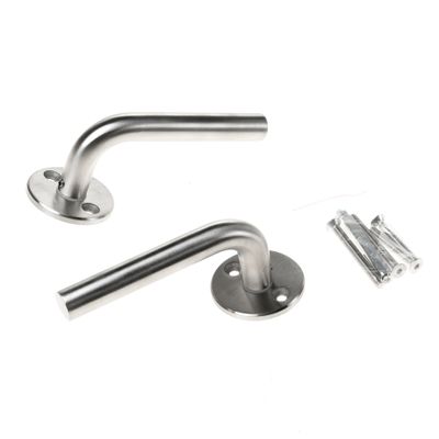 Deurkrukken Porto roestvaststaal op ronde rozet