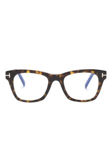 TOM FORD Eyewear lunettes de vue carrées à effet écailles de tortue - Marron