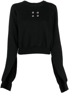 Rick Owens DRKSHDW sweat crop à détails d'œillets - Noir