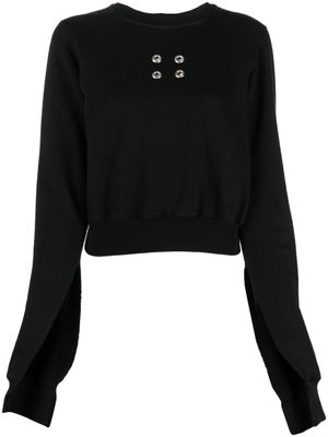 Rick Owens DRKSHDW sweat crop à détails d'œillets - Noir