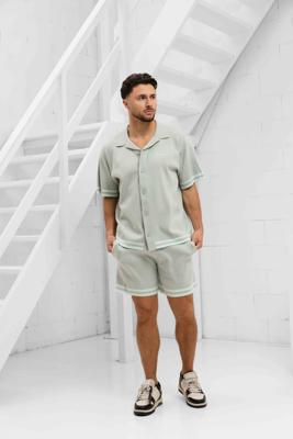 Malelions Knitted Camp Collar Zomerset Heren Lichtgroen - Maat XS - Kleur: Lichtgroen | Soccerfanshop
