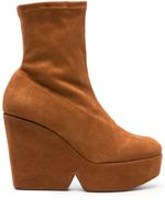 Clergerie bottes Brenda 100 mm en daim - Marron - thumbnail