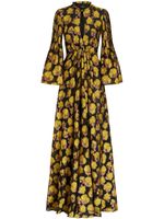 ETRO Dahlia-print pleated maxi dress - Noir