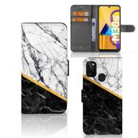 Samsung Galaxy M21 | M30s | Bookcase | Marmer Wit Zwart - Origineel Cadeau Man